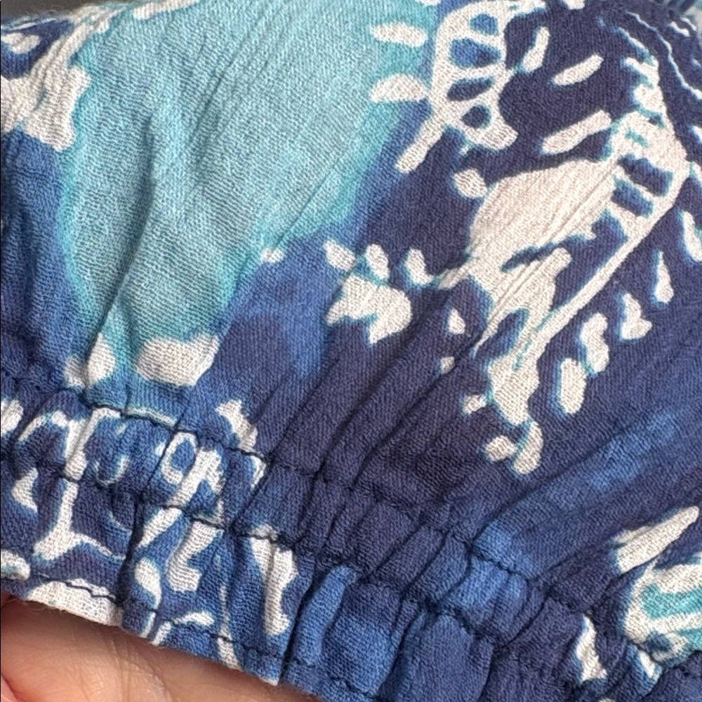 Chaps Blue Patterned Blouse - Picture 5 of 11